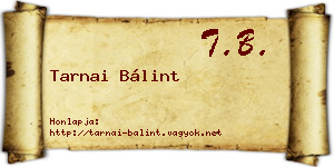Tarnai Bálint névjegykártya